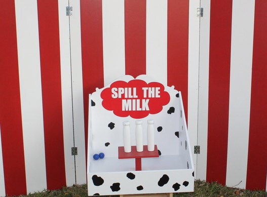 Milk bottle toss lawn game for carnival