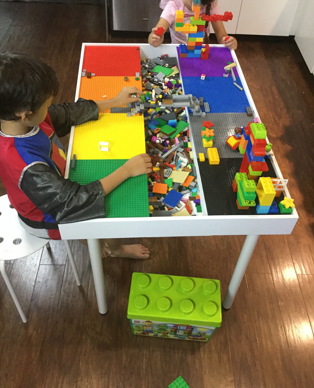 Building bricks table, kids building blocks table , kids large table with storage, train table, art table, playroom