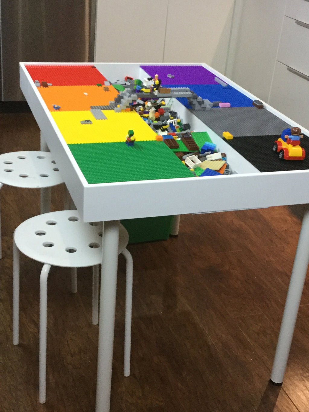 Building bricks table, kids building blocks table , kids large table with storage, train table, art table, playroom