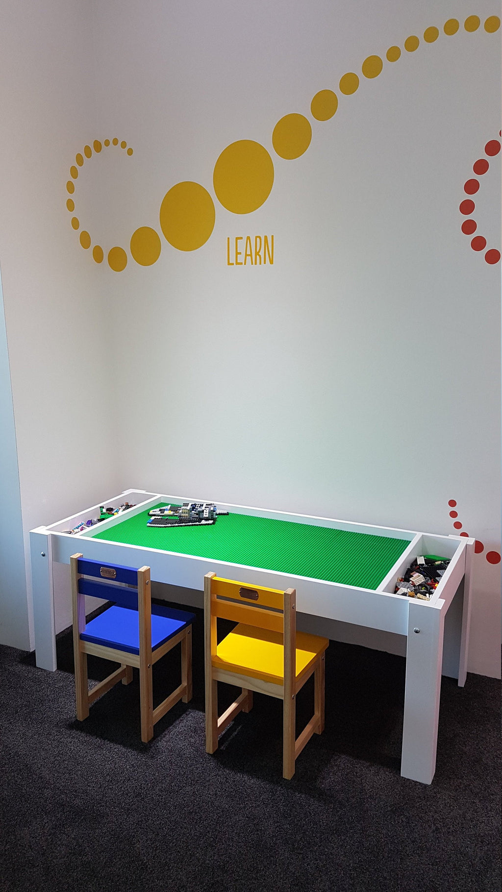 Building bricks table, Activity table, Building blocks table, kids table, train table, art table, kids desk, playroom,