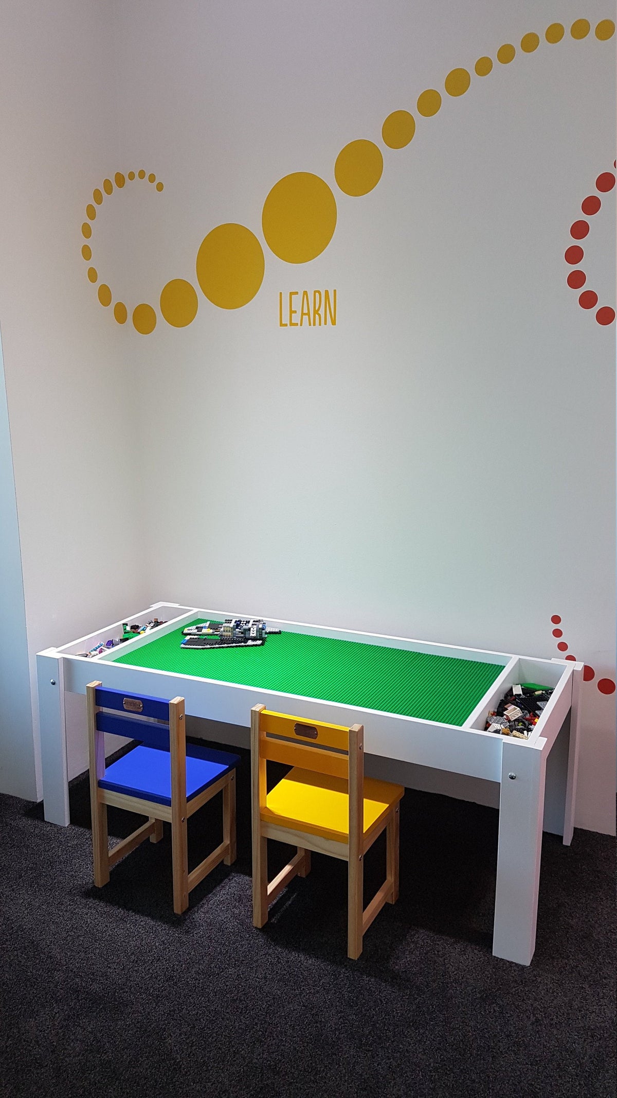 Building bricks table, Activity table, Building blocks table, kids table, train table, art table, kids desk, playroom,