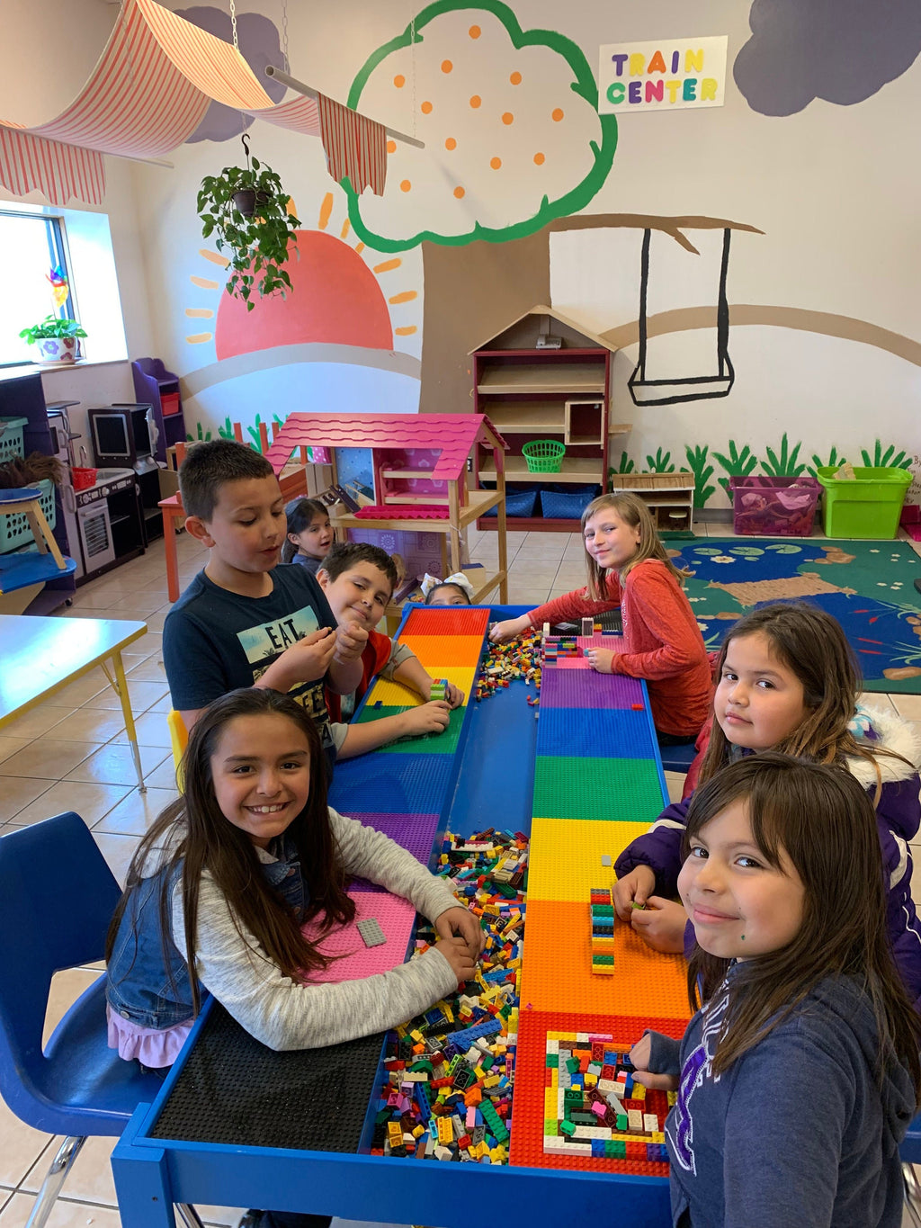 Huge, commercial sized, building bricks Table, activity table, STEM TABLE, train table, Design Patent Pending, art table, playroom furniture