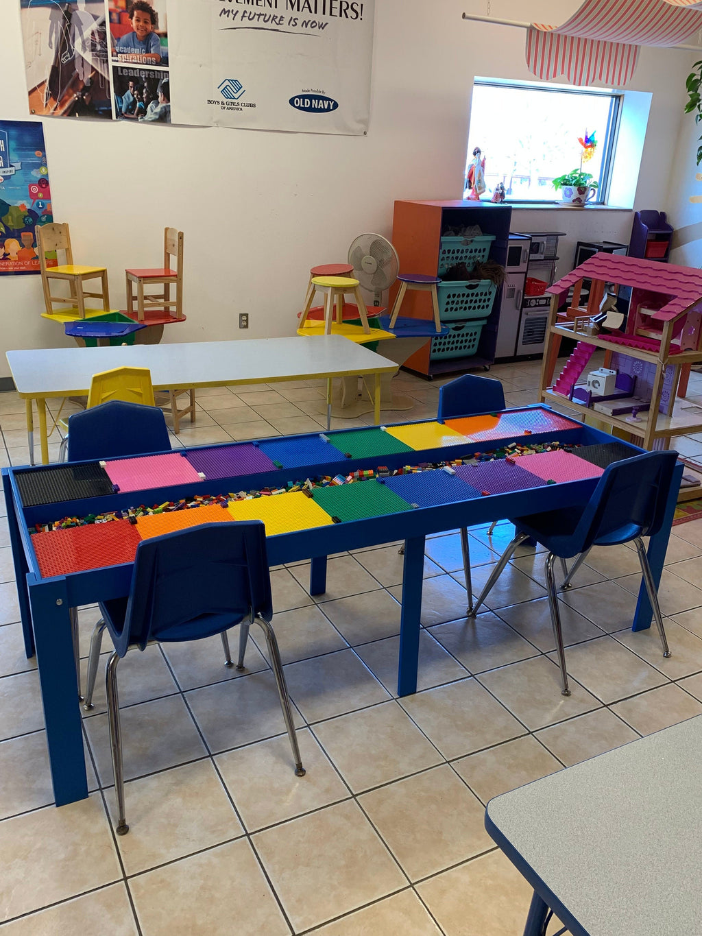 Huge, commercial sized, building bricks Table, activity table, STEM TABLE, train table, Design Patent Pending, art table, playroom furniture