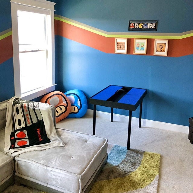 Building bricks table, kids building blocks table , kids large table with storage, train table, art table, playroom