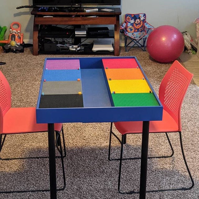 Building bricks table, kids building blocks table , kids large table with storage, train table, art table, playroom