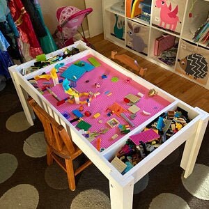 Kids activity table with storage