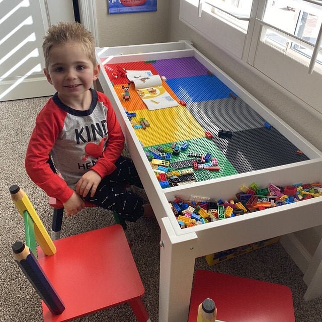 Kids activity table with storage