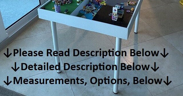 10 baseplate Tall large Building bricks table, kids building blocks table , kids  table with storage, playroom