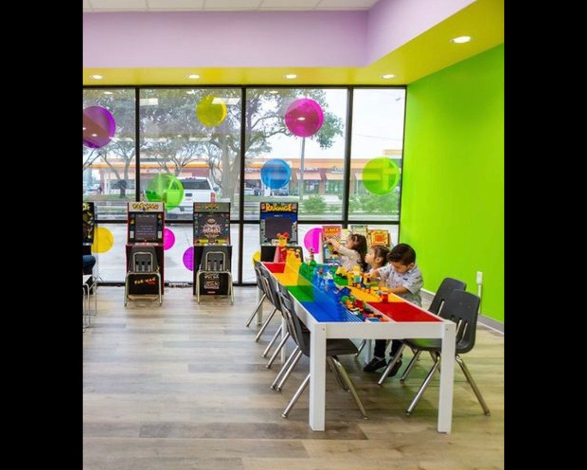 Huge, commercial sized, building bricks Table, activity table, STEM TABLE, train table, Design Patent Pending, art table, playroom furniture