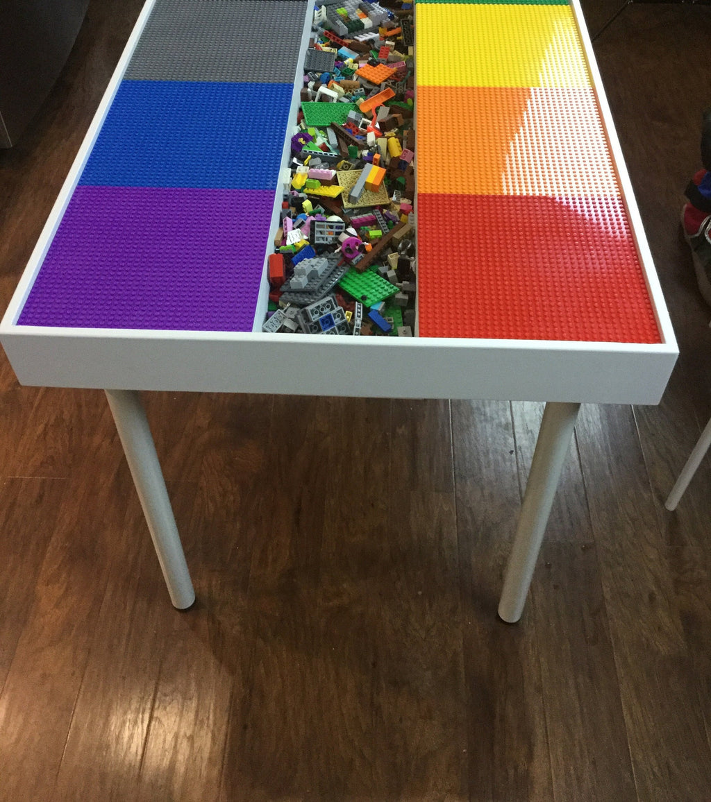 Kids Activity table with storage, Building bricks table, building blocks table, kids table with storage, art table, train table