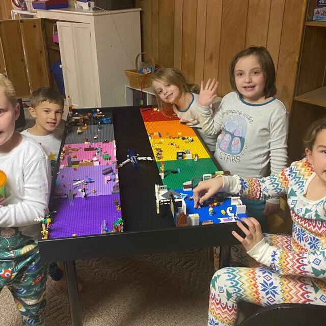 10 baseplate Tall large Building bricks table, kids building blocks table , kids  table with storage, playroom